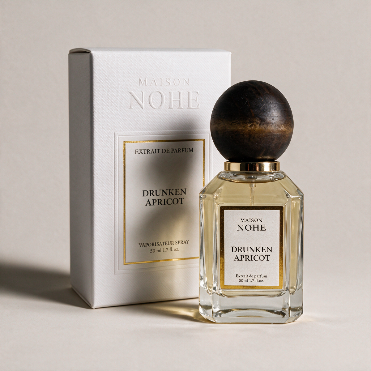 Drunken Apricot, Maison Nohe, flacon 50 ml et son coffret