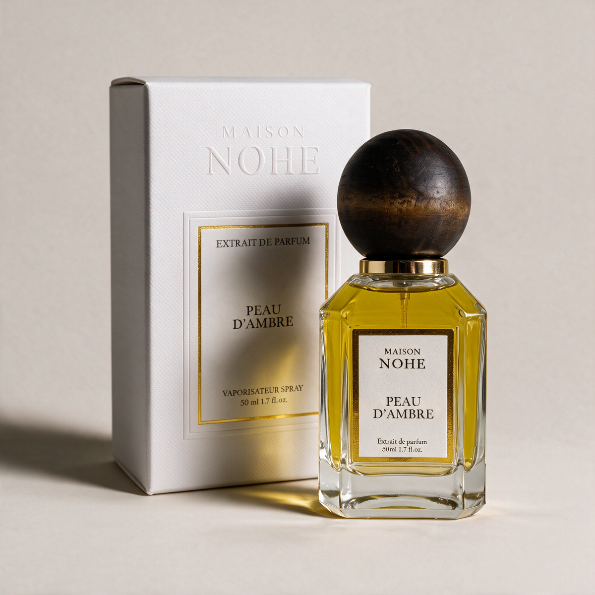 Peau d'Ambre, Maison Nohe, flacon 50 ml et son coffret