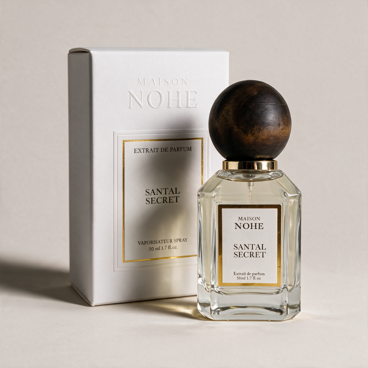 Santal Secret, Maison Nohe, flacon 50 ml et son coffret