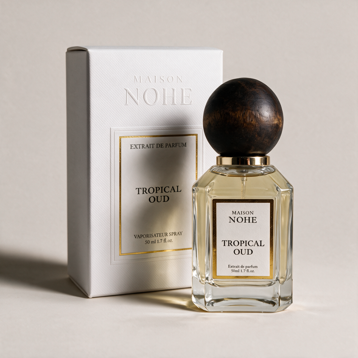 Tropical Oud, Maison Nohe, flacon 50 ml et son coffret