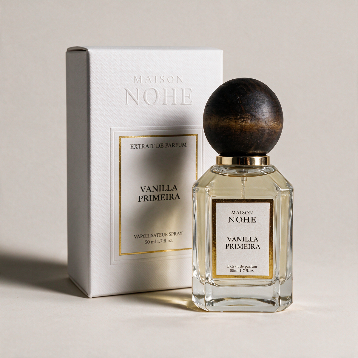 Vanilla Primeira, Maison Nohe, flacon 50 ml et son coffret