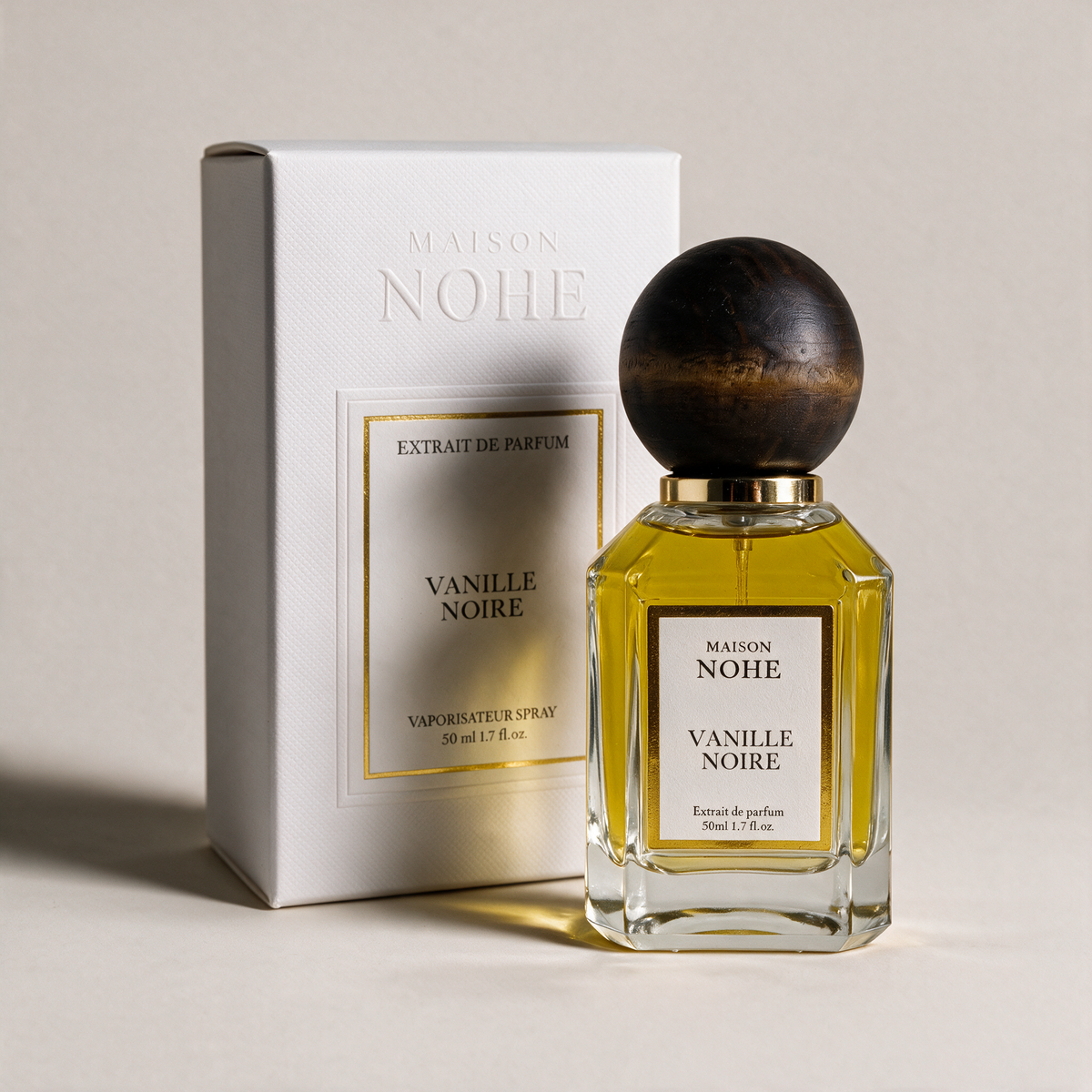 Vanille Noire, Maison Nohe, flacon 50 ml et son coffret